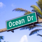 street sign of famous street Ocean Drice in Miami South